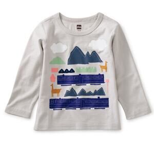 Tea Collection NWT Train Journey Baby Graphic Tee. Size 9-12 Months